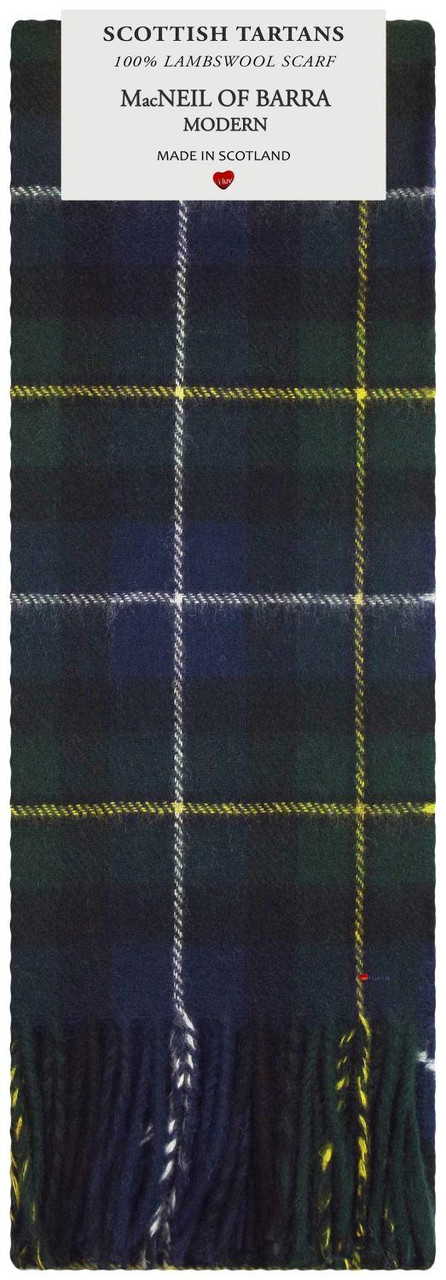 Mens Scarf & Tie Gift Set Wool Tie MacNeil Of Barra Modern Tartan Plaid Design 100% Lambswool Scarf