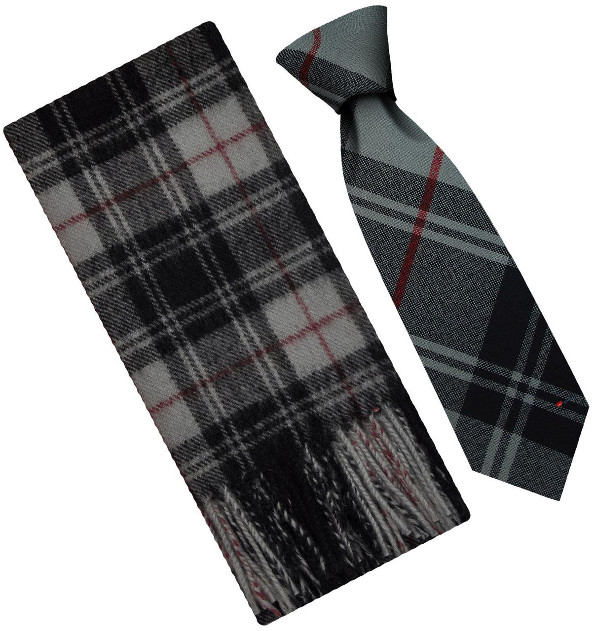 Mens Scarf & Tie Gift Set Wool Tie Moffat Modern Tartan Plaid Design 100% Lambswool Scarf