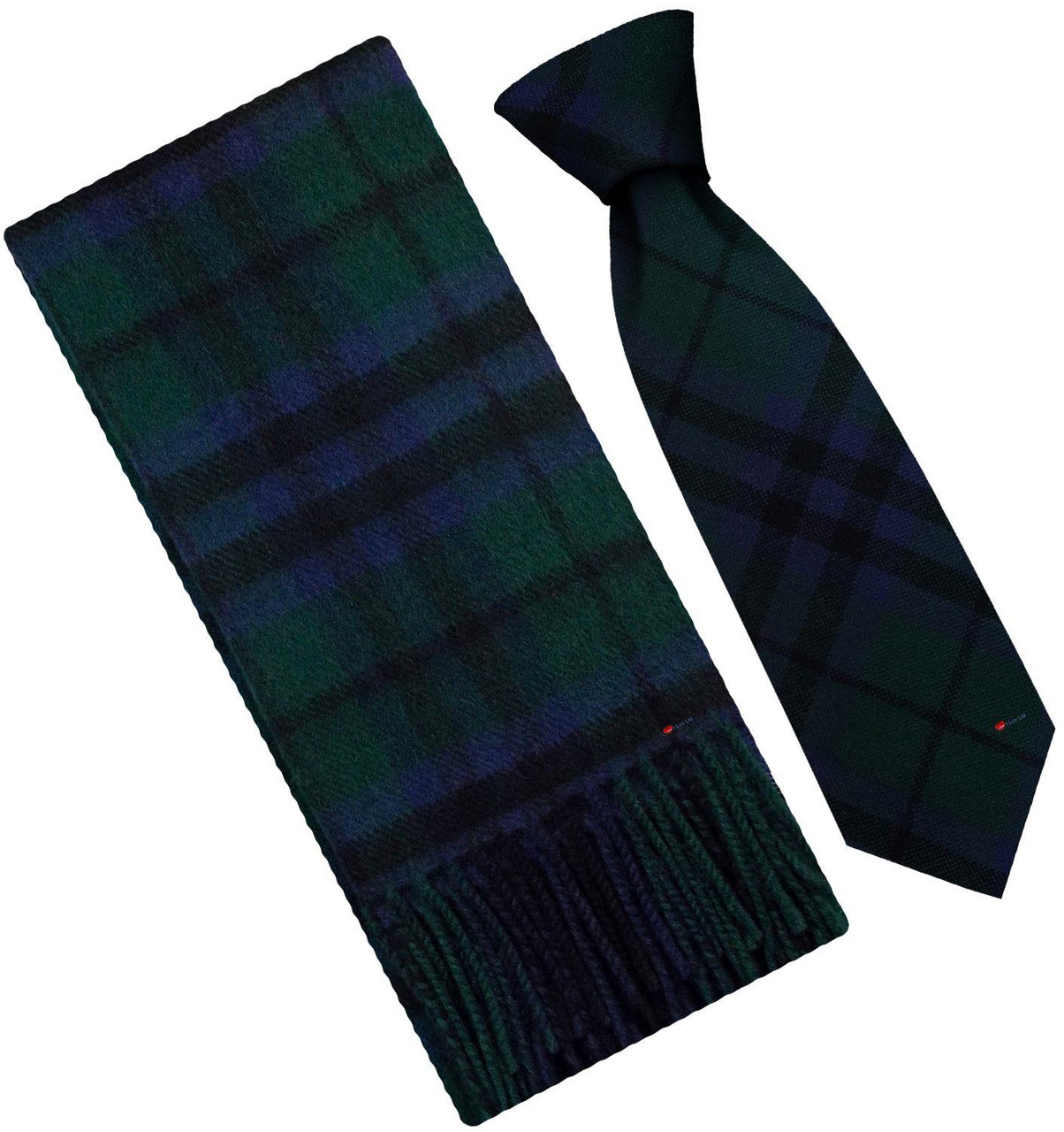 Mens Scarf & Tie Gift Set Wool Tie Marshall Modern Tartan Plaid Design 100% Lambswool Scarf