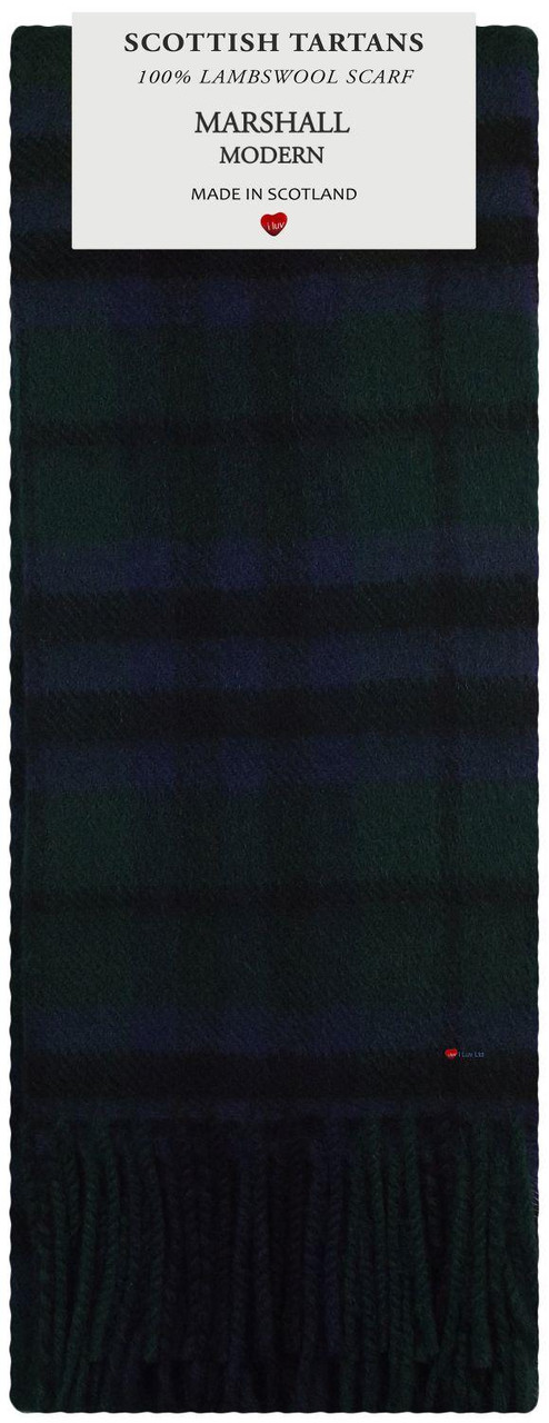 Mens Scarf & Tie Gift Set Wool Tie Marshall Modern Tartan Plaid Design 100% Lambswool Scarf