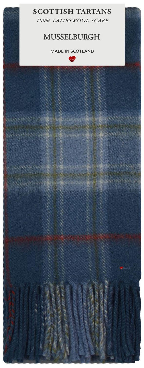 Mens Scarf & Tie Gift Set Wool Tie Musselburgh Tartan Plaid Design 100% Lambswool Scarf