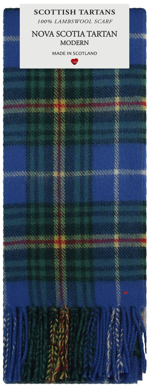 Mens Scarf & Tie Gift Set Wool Tie Nova Scotia Modern Tartan Plaid Design 100% Lambswool Scarf