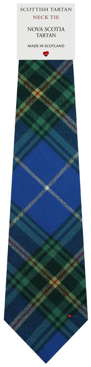 Mens Scarf & Tie Gift Set Wool Tie Nova Scotia Modern Tartan Plaid Design 100% Lambswool Scarf
