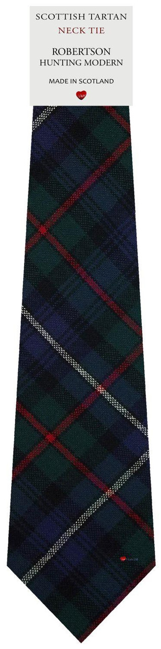 Mens Scarf & Tie Gift Set Wool Tie Robertson Hunting Modern Tartan Plaid Design 100% Lambswool Scarf