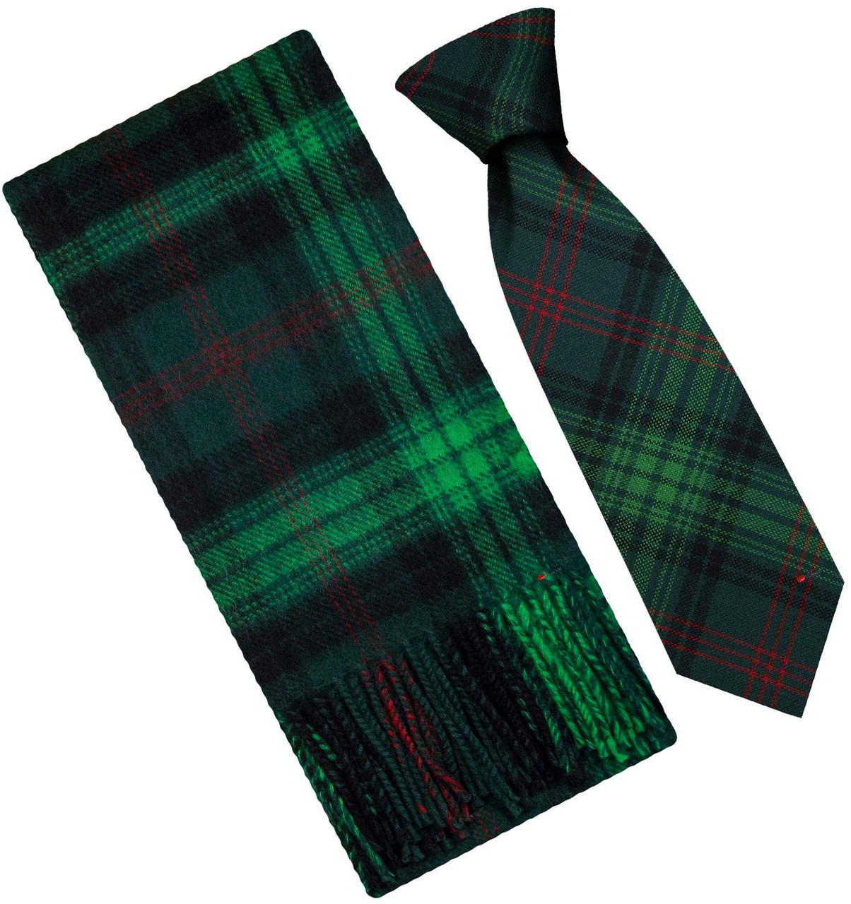 Mens Scarf & Tie Gift Set Wool Tie Ross Hunting Modern Tartan Plaid Design 100% Lambswool Scarf