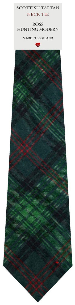 Mens Scarf & Tie Gift Set Wool Tie Ross Hunting Modern Tartan Plaid Design 100% Lambswool Scarf