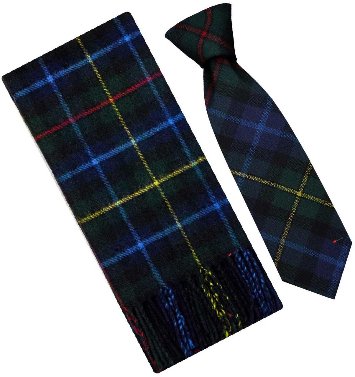Mens Scarf & Tie Gift Set Wool Tie Smith Modern Tartan Plaid Design 100% Lambswool Scarf