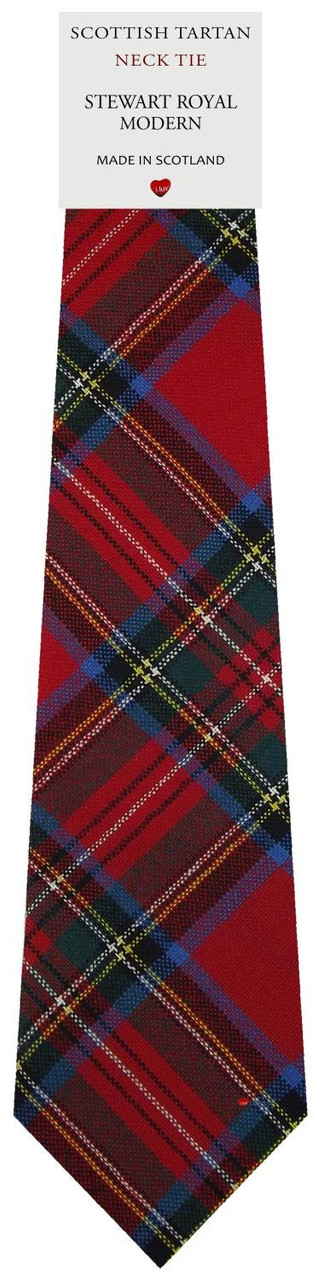 Mens Scarf & Tie Gift Set Wool Tie Stewart Royal Modern Tartan Plaid Design 100% Lambswool Scarf