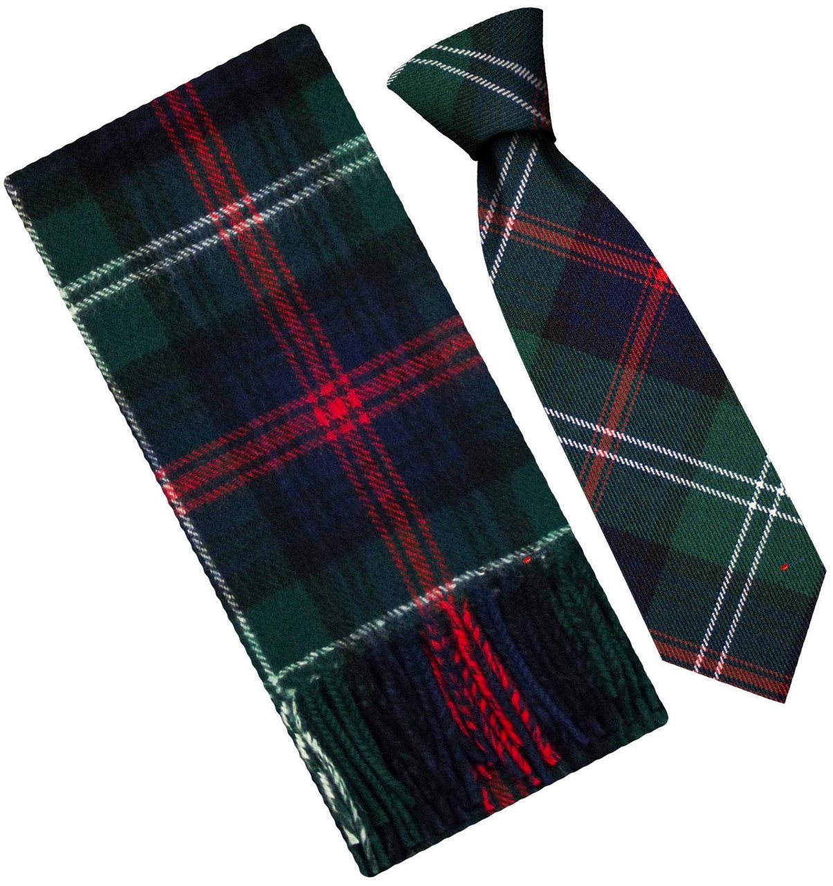 Mens Scarf & Tie Gift Set Wool Tie Sutherland Old Modern Tartan Plaid Design 100% Lambswool Scarf