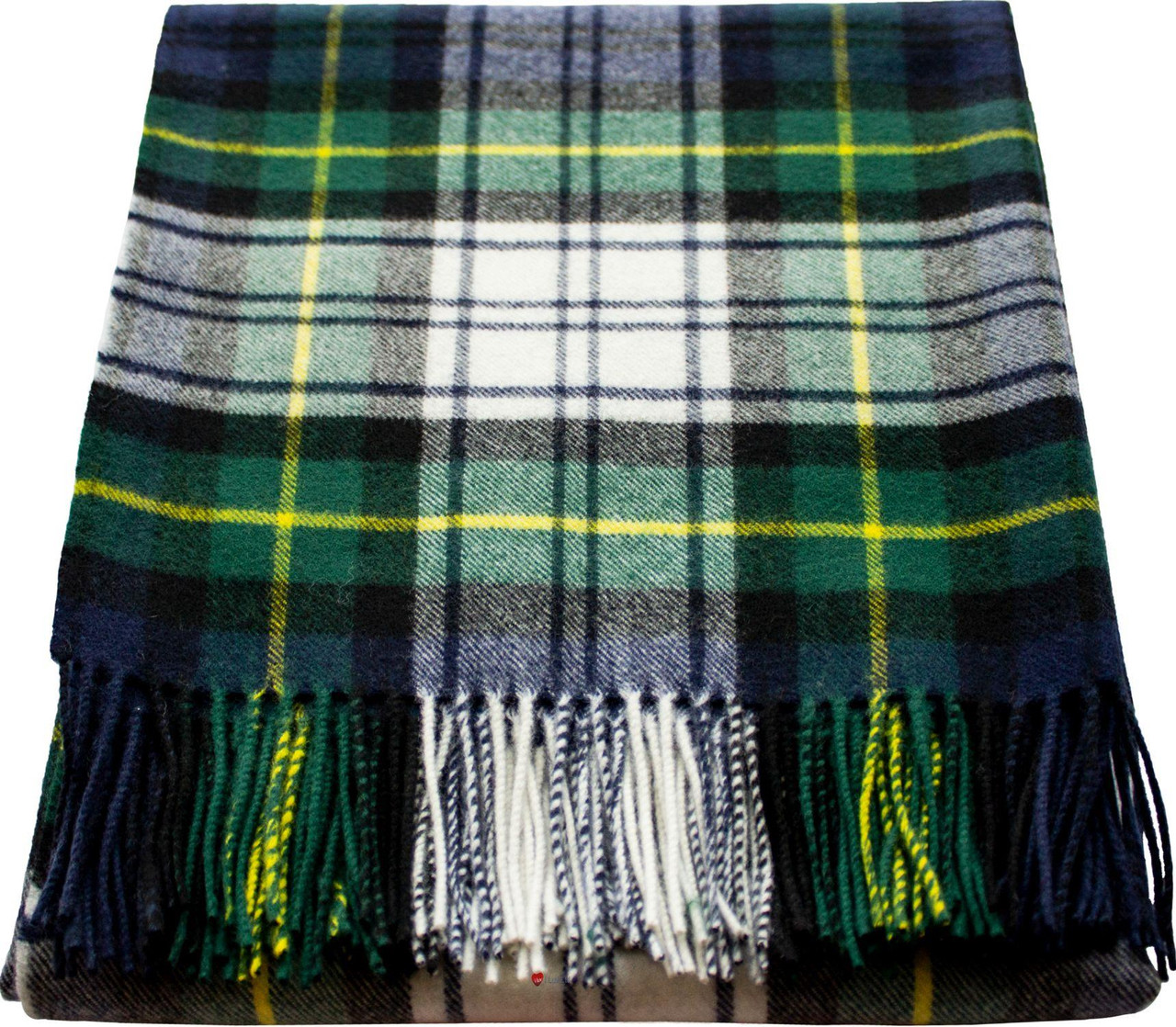 Gorden Dress Modern Scottish Tartan 100% Lambswool Throw Blanket Warm and Soft Plaid Travel Wool Rug