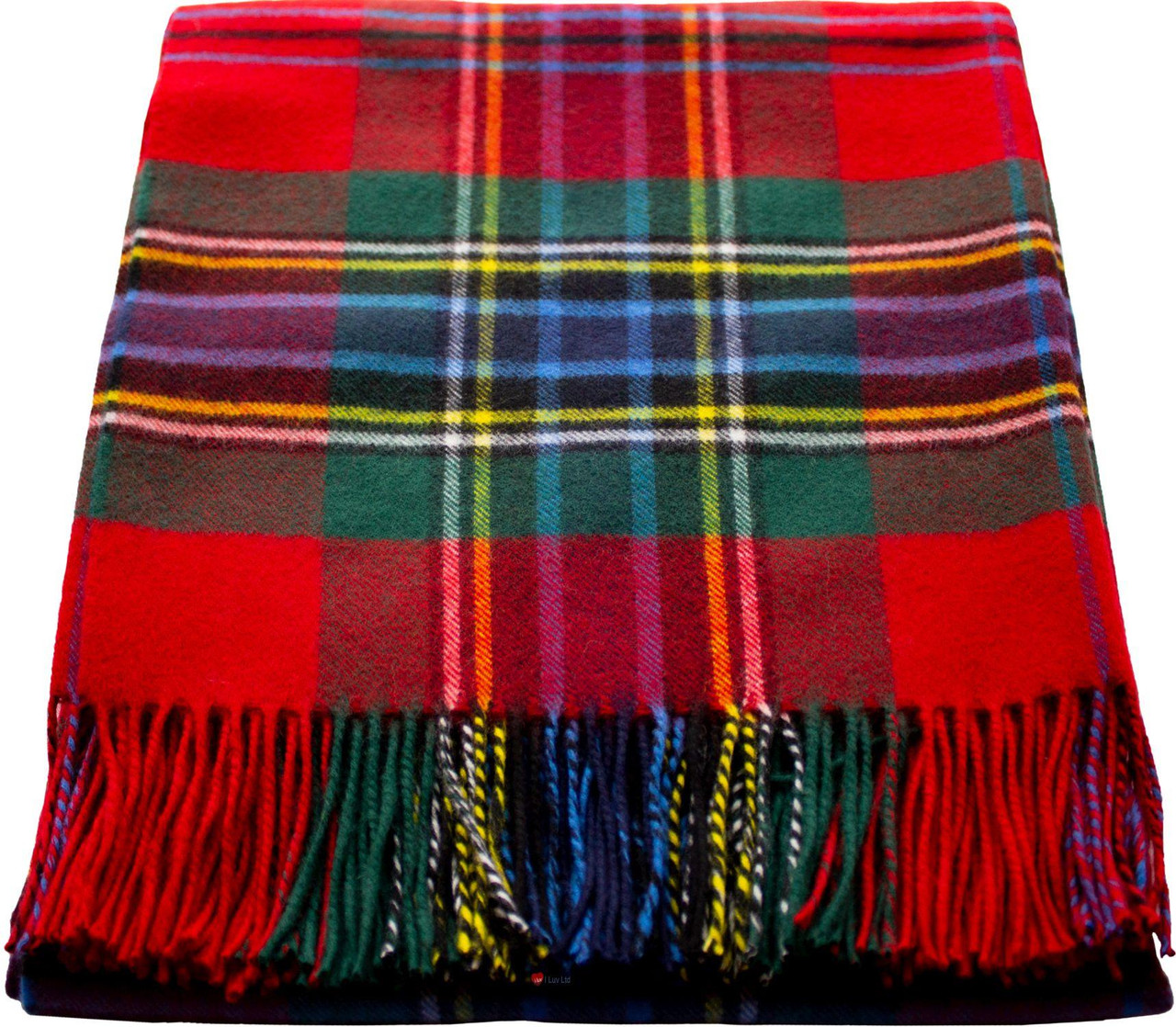 Maclean Duart Scottish Tartan 100% Lambswool Throw Blanket Warm and Soft Plaid Travel Wool Rug