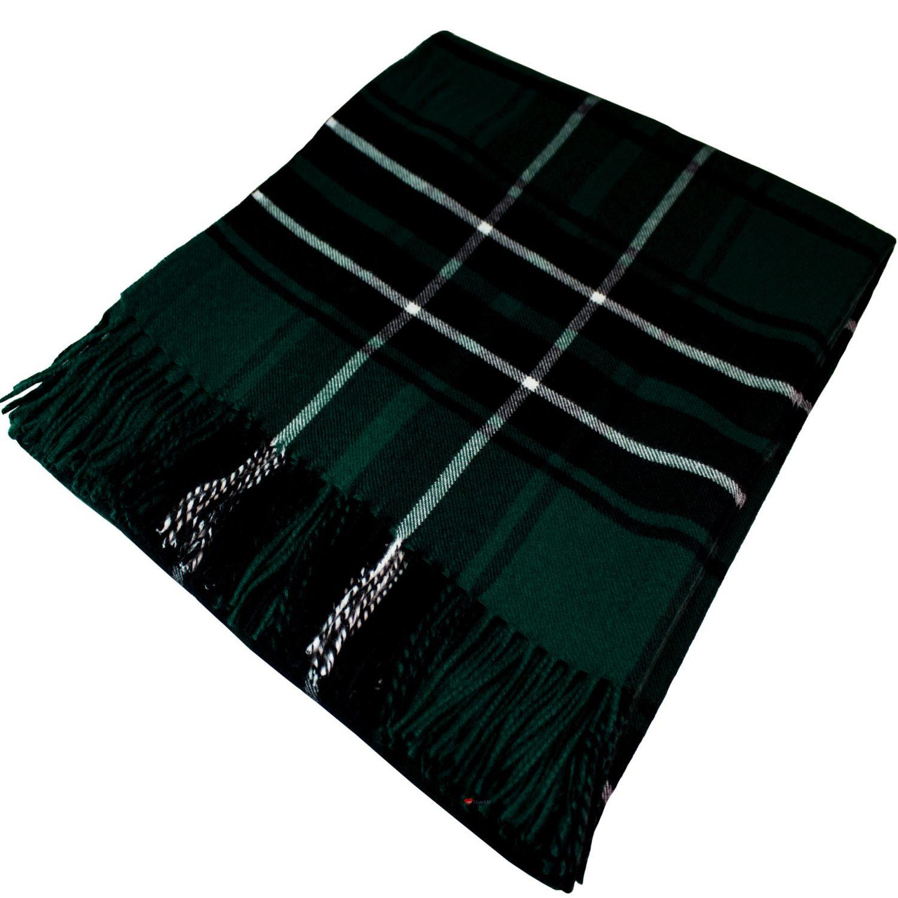Maclean Hunting Scottish Tartan 100% Lambswool Throw Blanket Warm and Soft Plaid Travel Wool Rug
