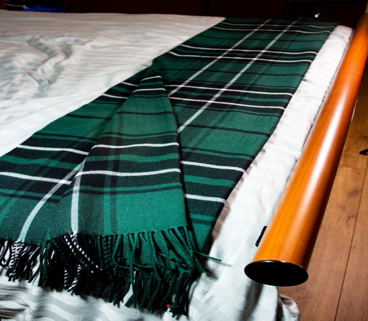 Maclean Hunting Scottish Tartan 100% Lambswool Throw Blanket Warm and Soft Plaid Travel Wool Rug