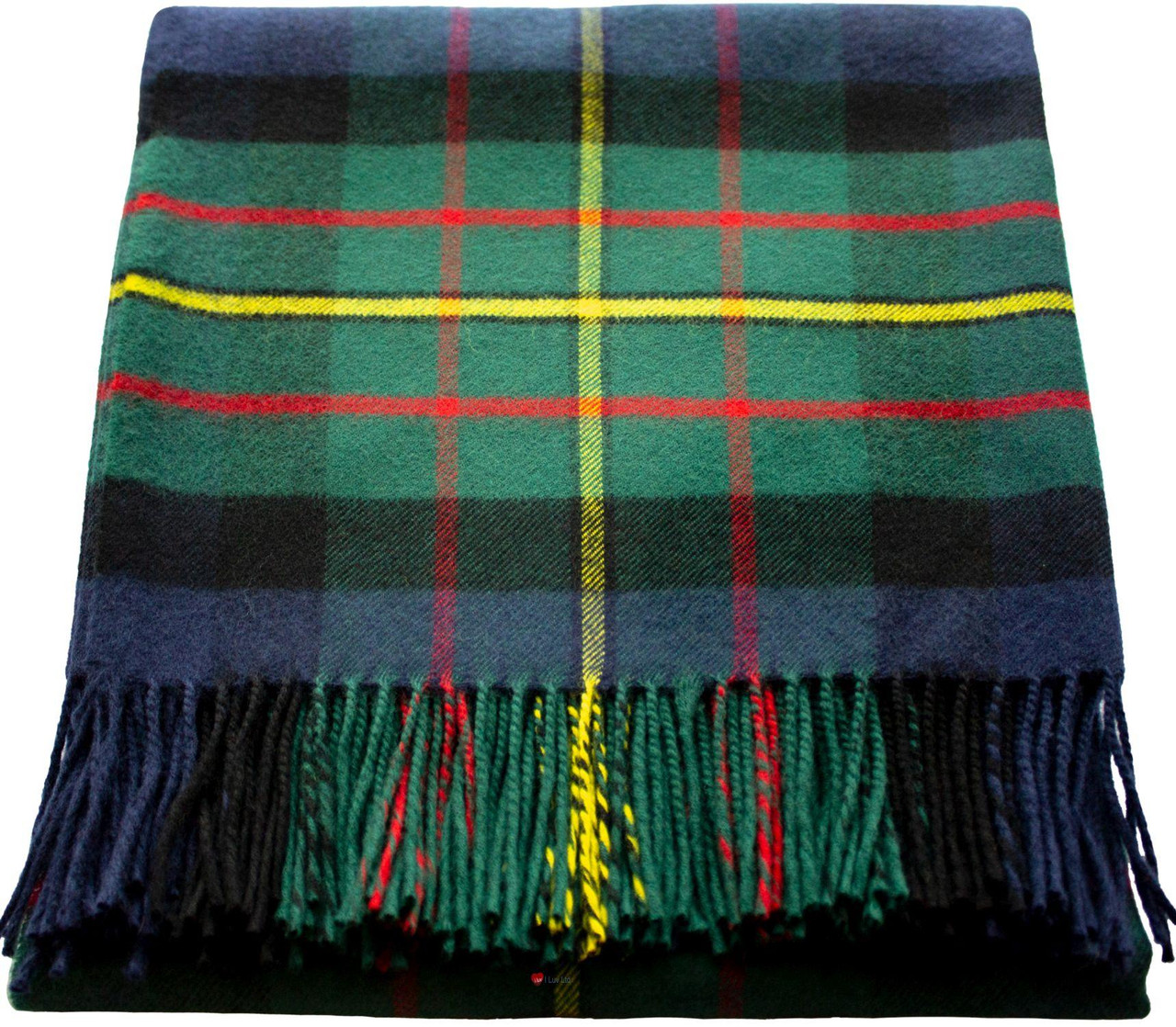 McLaren Modern Scottish Tartan 100% Lambswool Throw Blanket Warm and Soft Plaid Travel Wool Rug