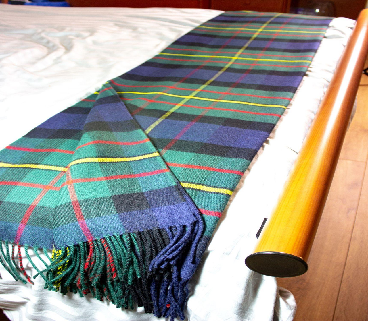 McLaren Modern Scottish Tartan 100% Lambswool Throw Blanket Warm and Soft Plaid Travel Wool Rug
