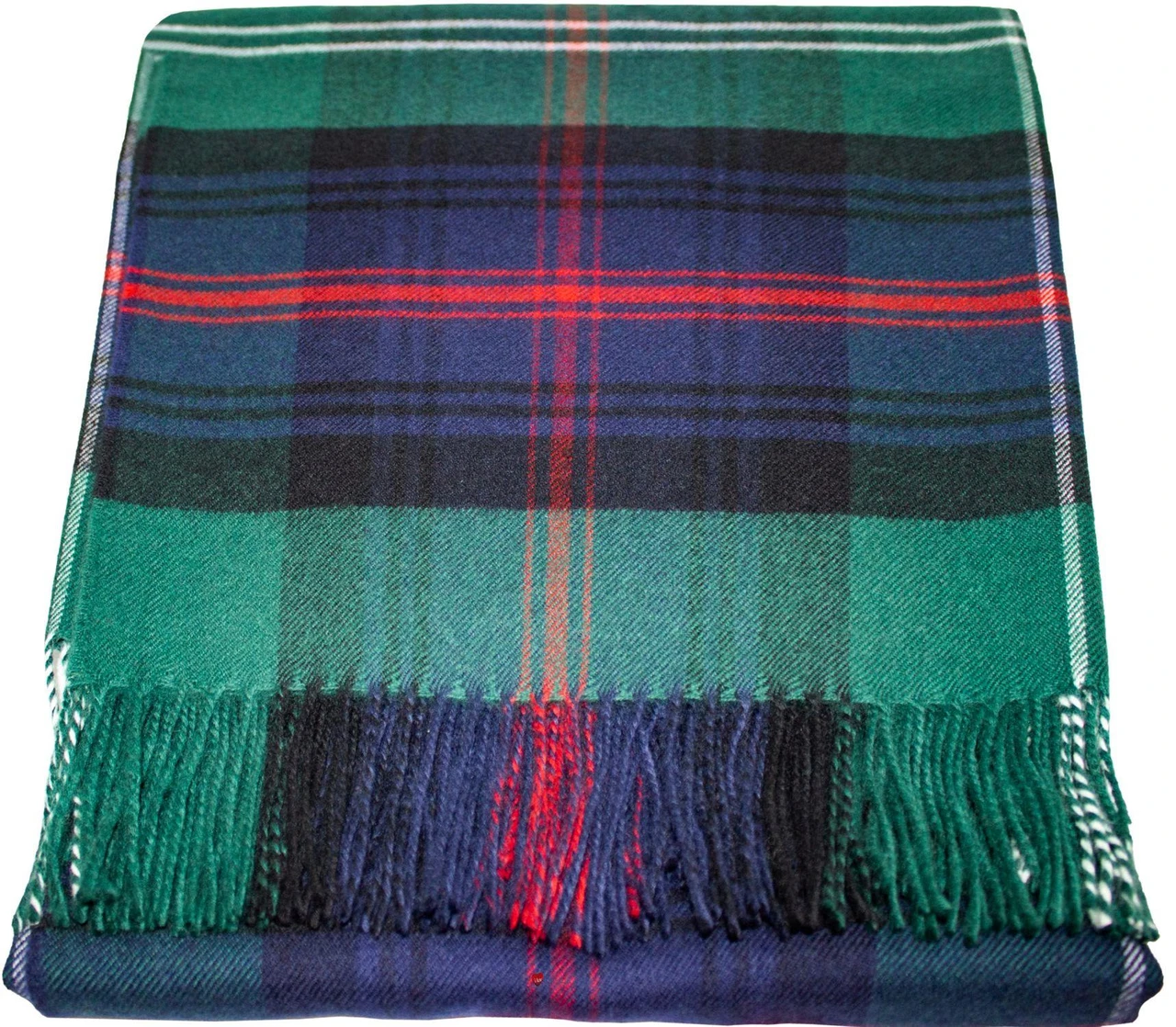 Sutherland Old Modern Scottish Tartan 100% Lambswool Throw Blanket Warm and Soft Plaid Travel Wool Rug