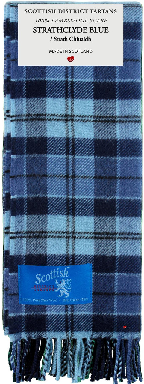 Scottish District Lambswool Scarf Strathclyde Blue