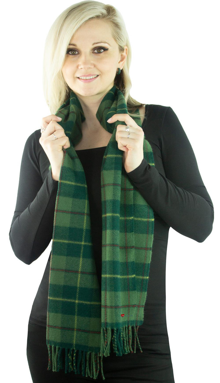 Scottish District Lambswool Scarf Galloway Green