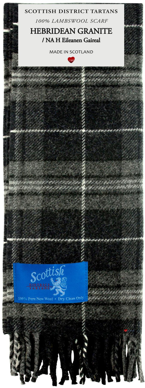 Scottish District Lambswool Scarf Hebridean Granite