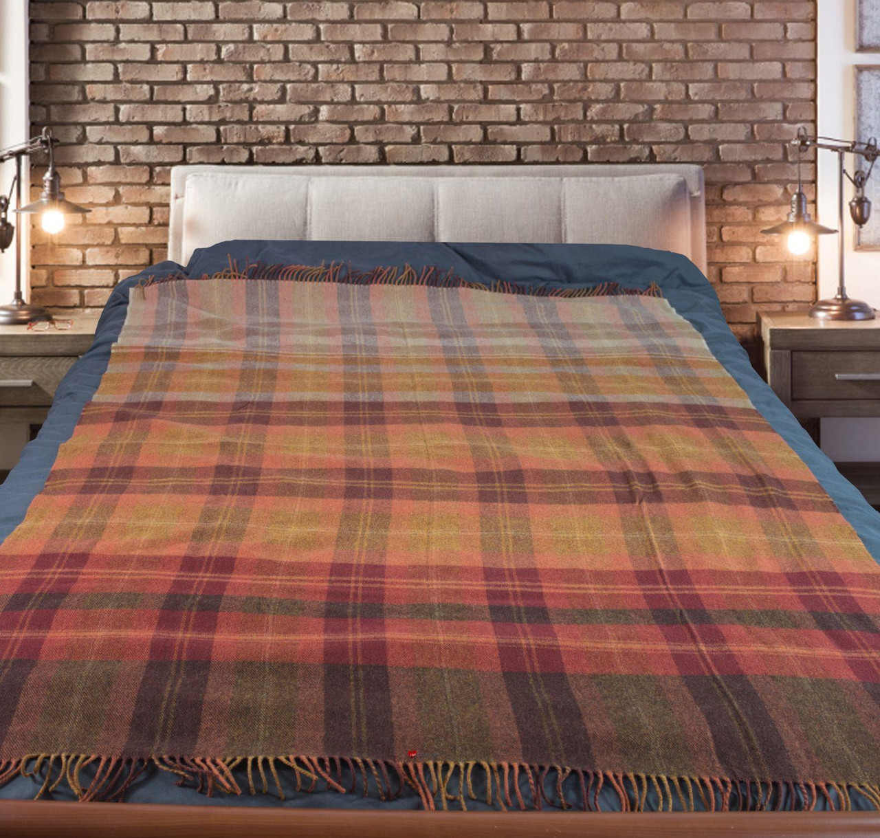 Large Soft Luxury Lambswool Merino Kinfauns Throw - Fall