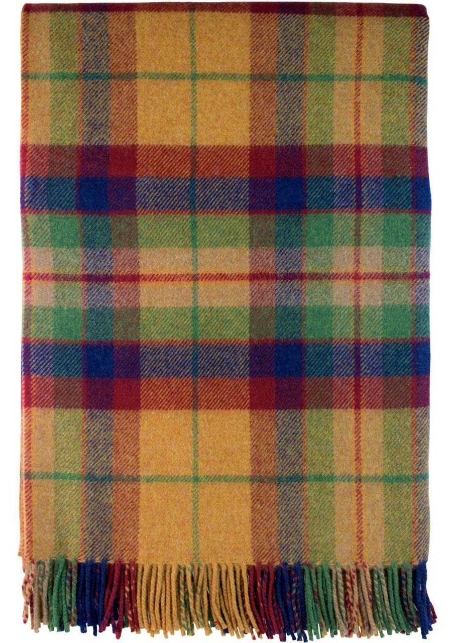 Large Soft Luxury Lambswool Merino Inveralmond Throw - Gold