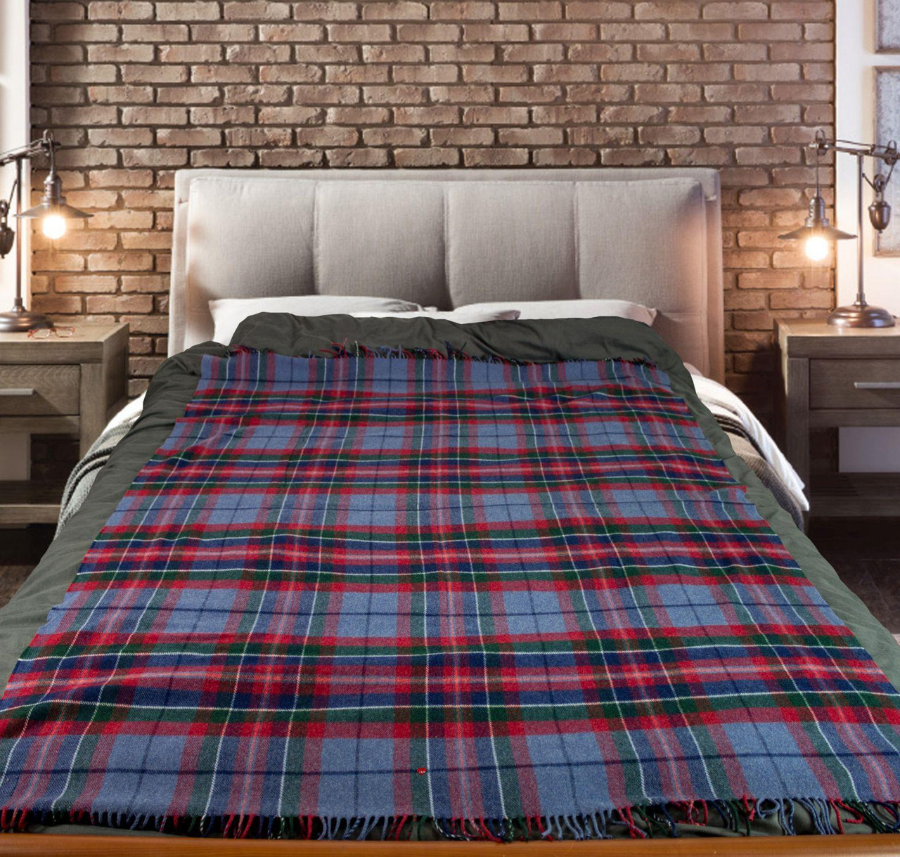 Large Soft Luxury Lambswool Merino Inveralmond Throw - Twilight