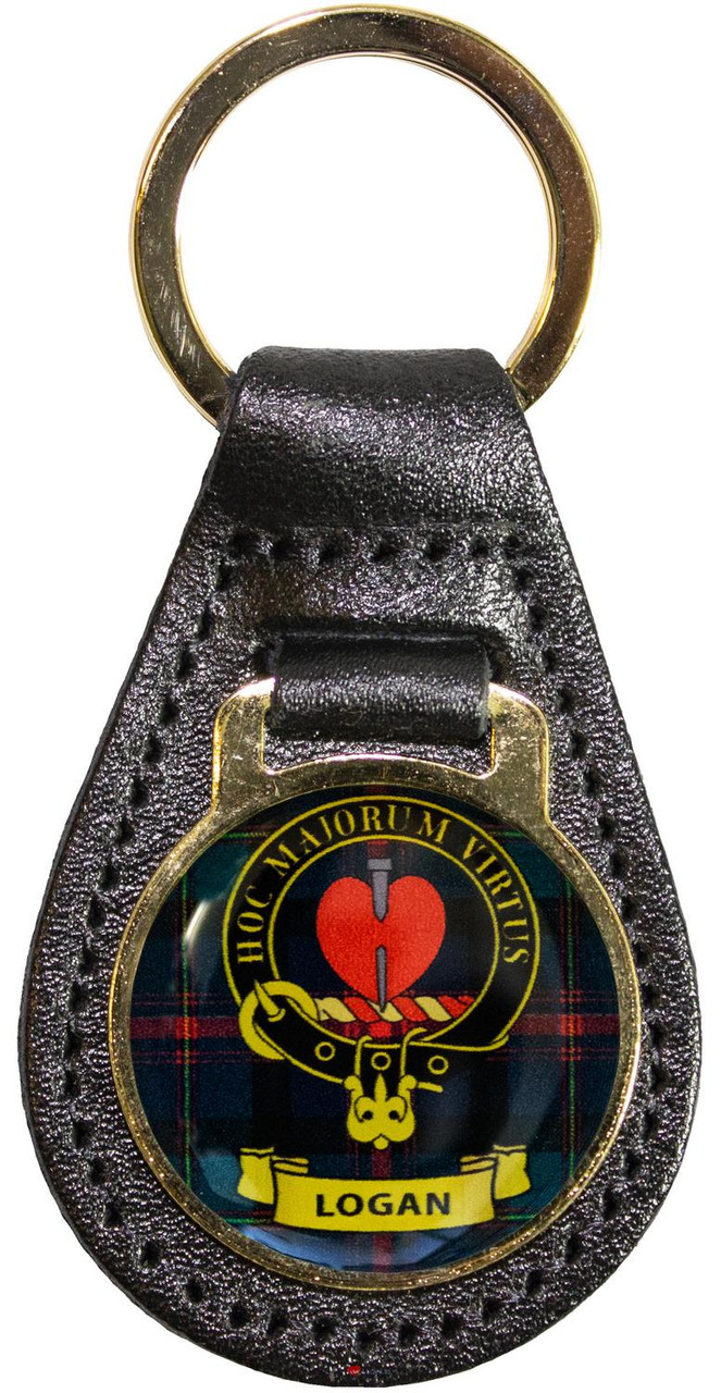 Leather Key Fob Scottish Clan Crest Logan Made in Scotland