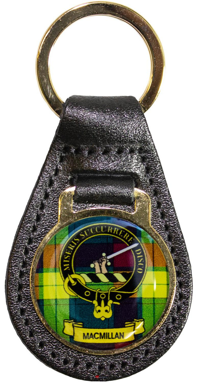 Leather Key Fob Scottish Clan Crest MacMillan Made in Scotland