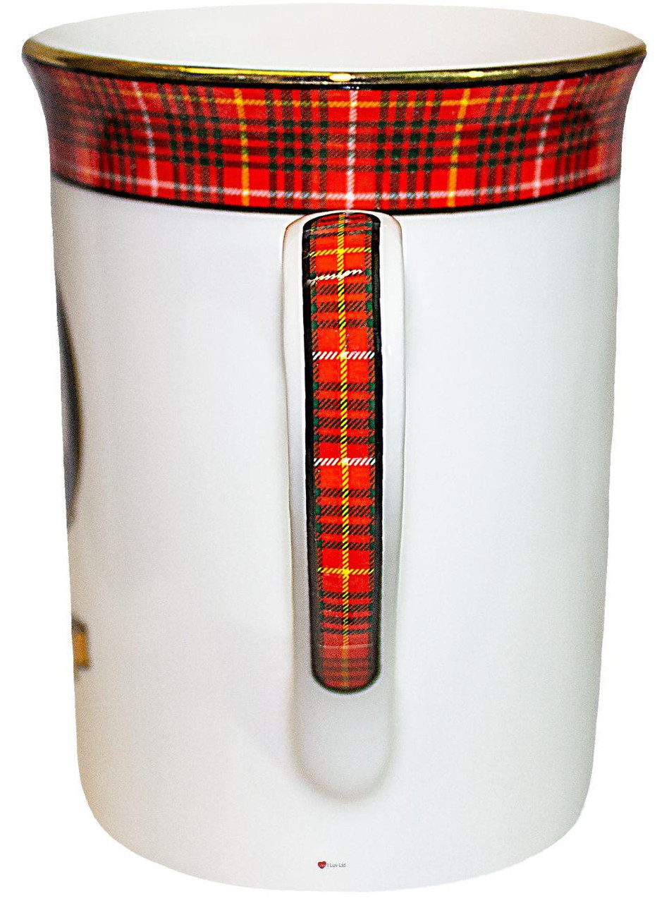 Bone China Coffee Tea Mug Bruce Clan Crest Gold Rim Scottish Made