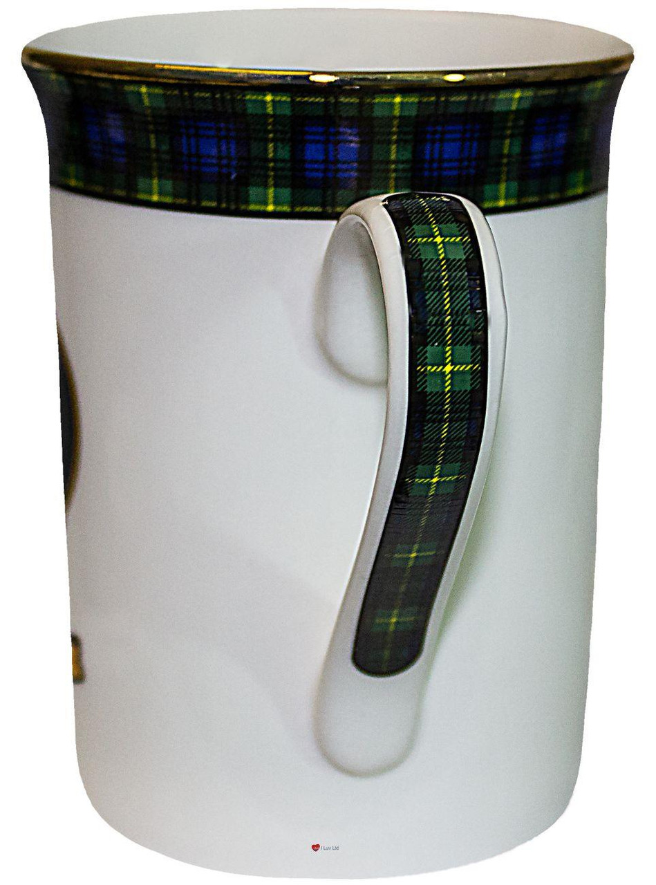 Bone China Coffee Tea Mug Gordon Highlanders Clan Crest Gold Rim Scottish Made