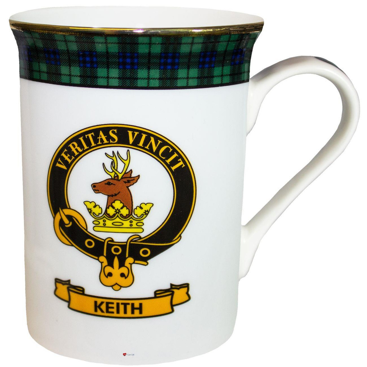 Bone China Coffee Tea Mug Keith Clan Crest Gold Rim Scottish Made