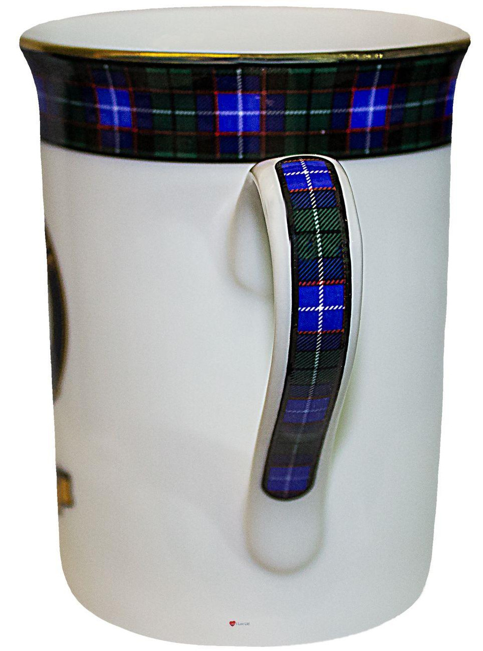 Bone China Coffee Tea Mug Mitchell Clan Crest Gold Rim Scottish Made