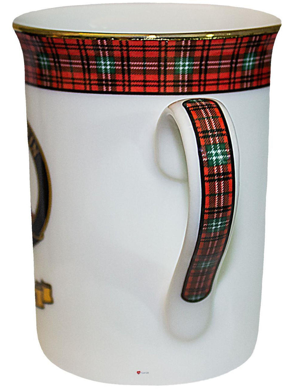 Bone China Coffee Tea Mug Morrison Clan Crest Gold Rim Scottish Made