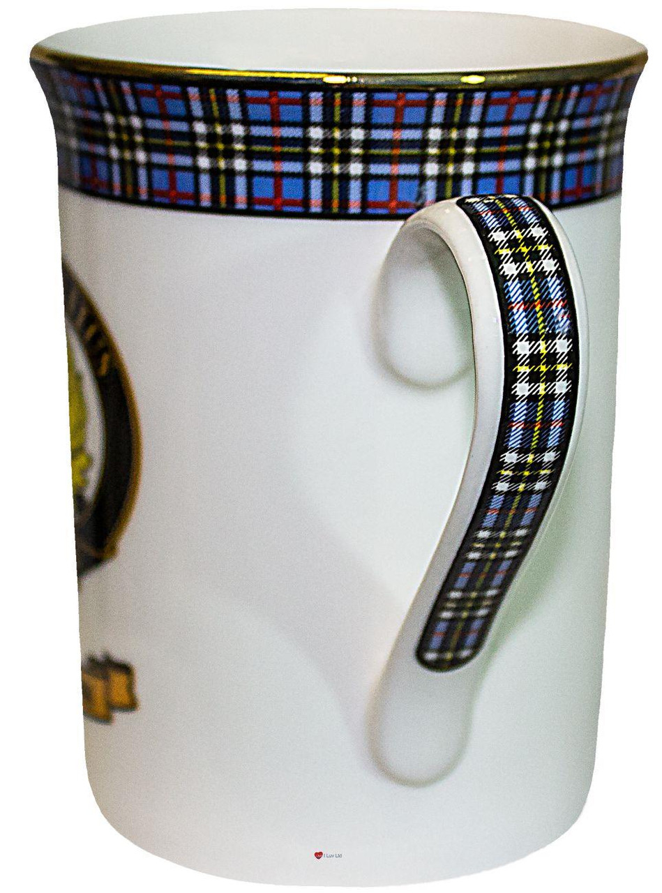 Bone China Coffee Tea Mug Thomson Clan Crest Gold Rim Scottish Made