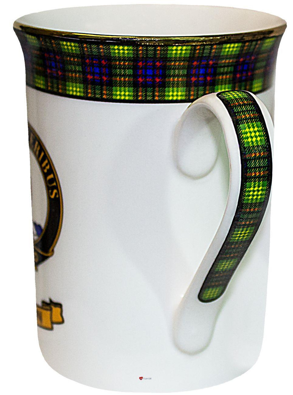 Bone China Coffee Tea Mug Watson Clan Crest Gold Rim Scottish Made