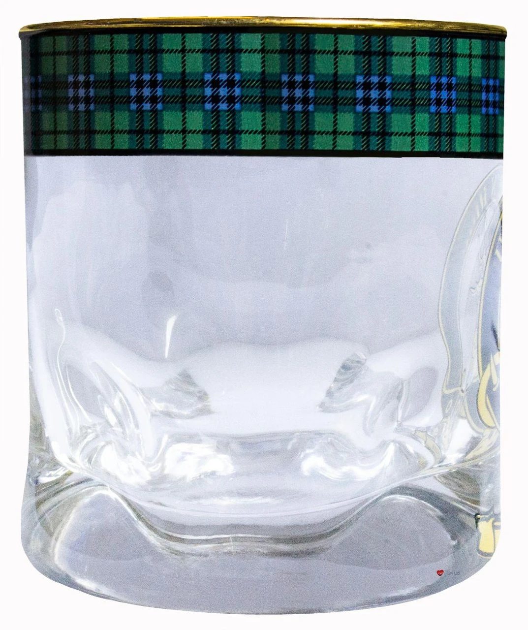 Keith Clan Crested Tartan Edging Heavy Based Whisky Glass