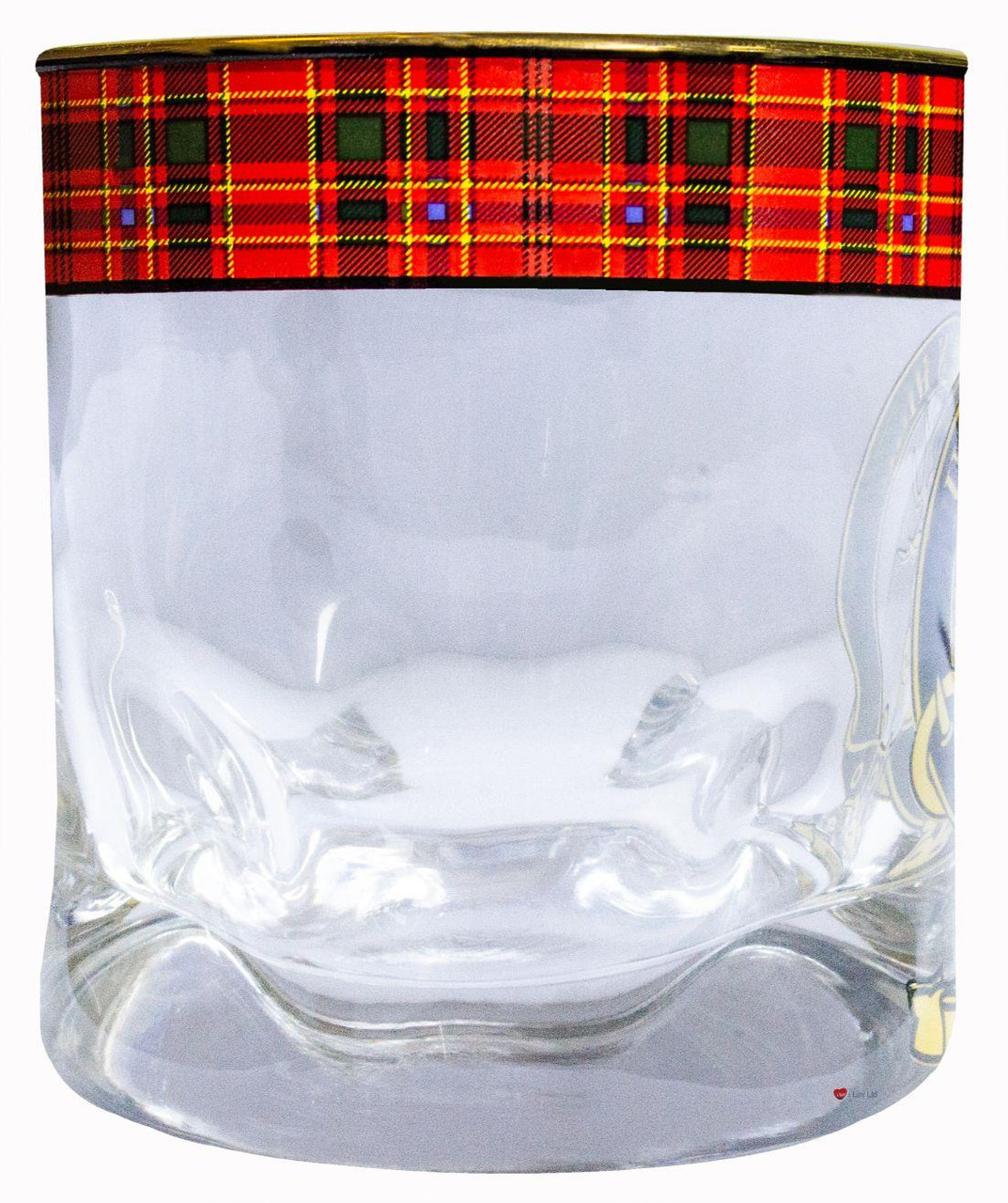 Munro Clan Crested Tartan Edging Heavy Based Whisky Glass