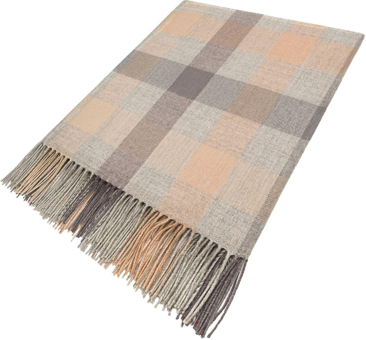 Luxury Tartan Soft Lambswool Plaid Throw Blanket Islay Silver Travel Picnic Blanket Rug
