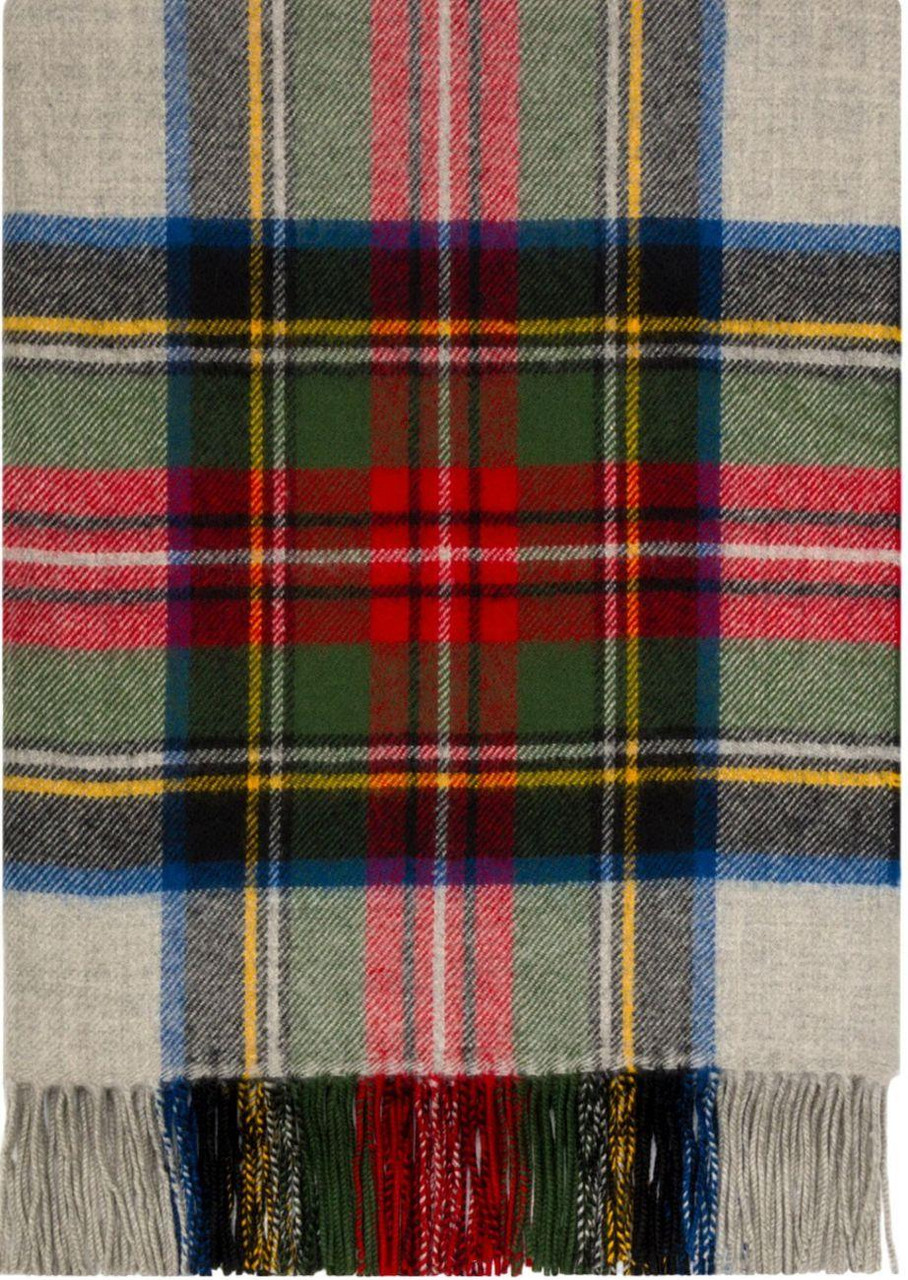 Luxury Tartan Soft Lambswool Plaid Throw Blanket Silver Dress Travel Blanket Rug