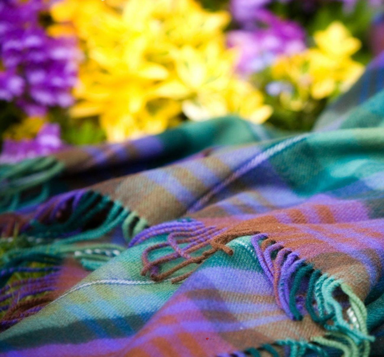 Luxury Tartan Soft Lambswool Plaid Throw Blanket Isle Of Skye Travel Blanket Rug