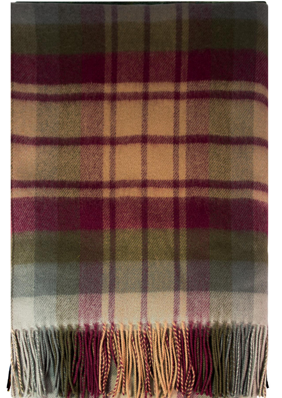 Luxury Tartan Soft Lambswool Plaid Throw Blanket Auld Scotland Travel Picnic Blanket Rug