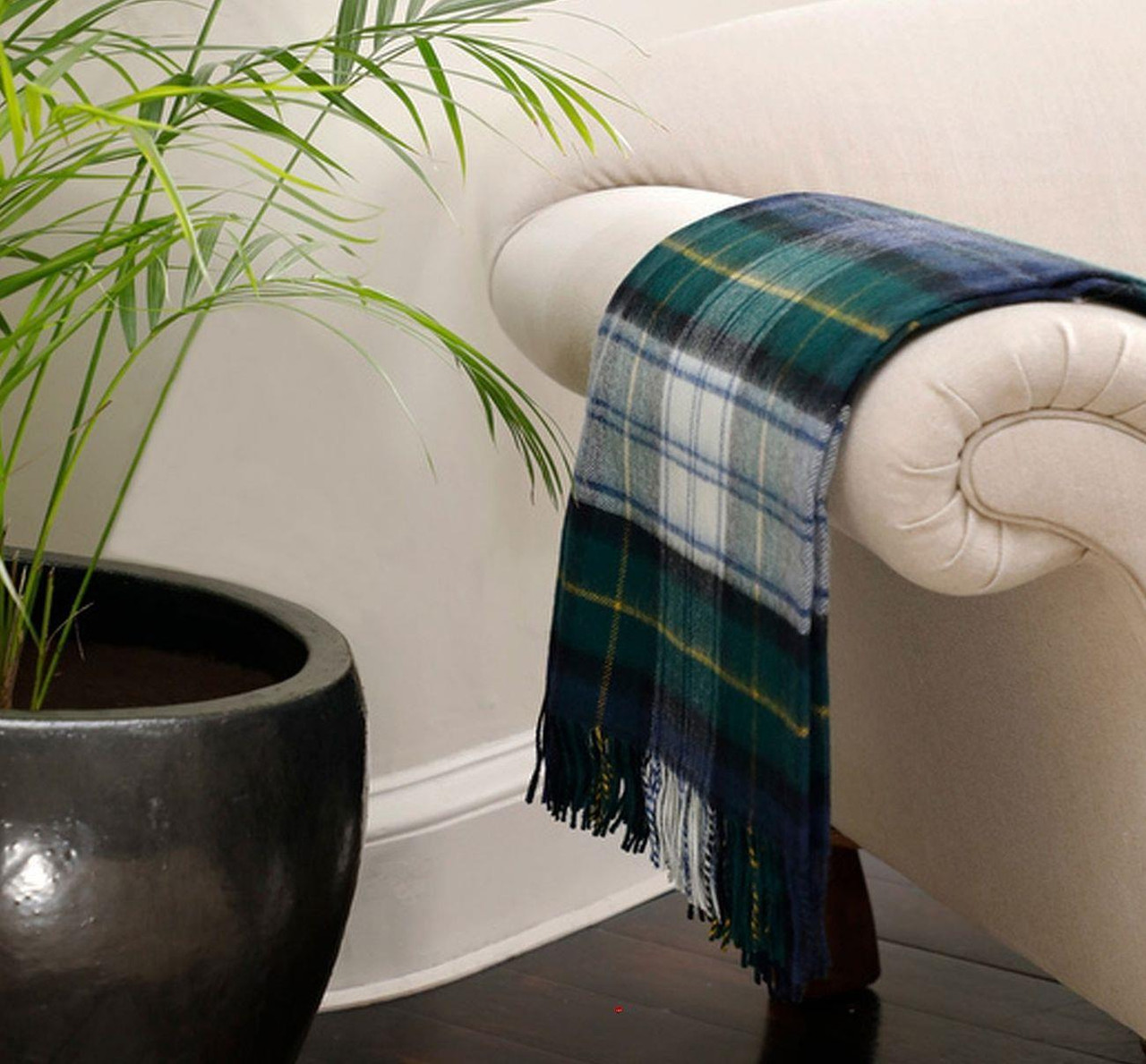 Luxury Tartan Soft Lambswool Plaid Throw Blanket Gordon Dress Travel Blanket Rug