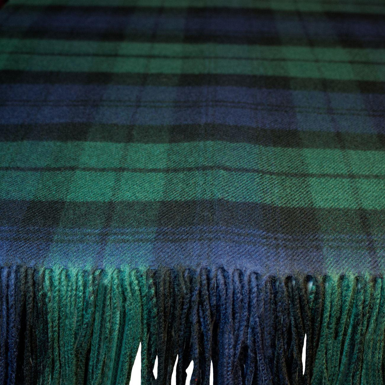 Luxury Tartan Soft Lambswool Plaid Throw Blanket Black Watch Travel Blanket Rug