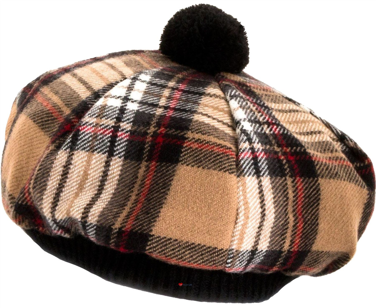 Tammy Hat Stewart Camel Tartan Lambswool