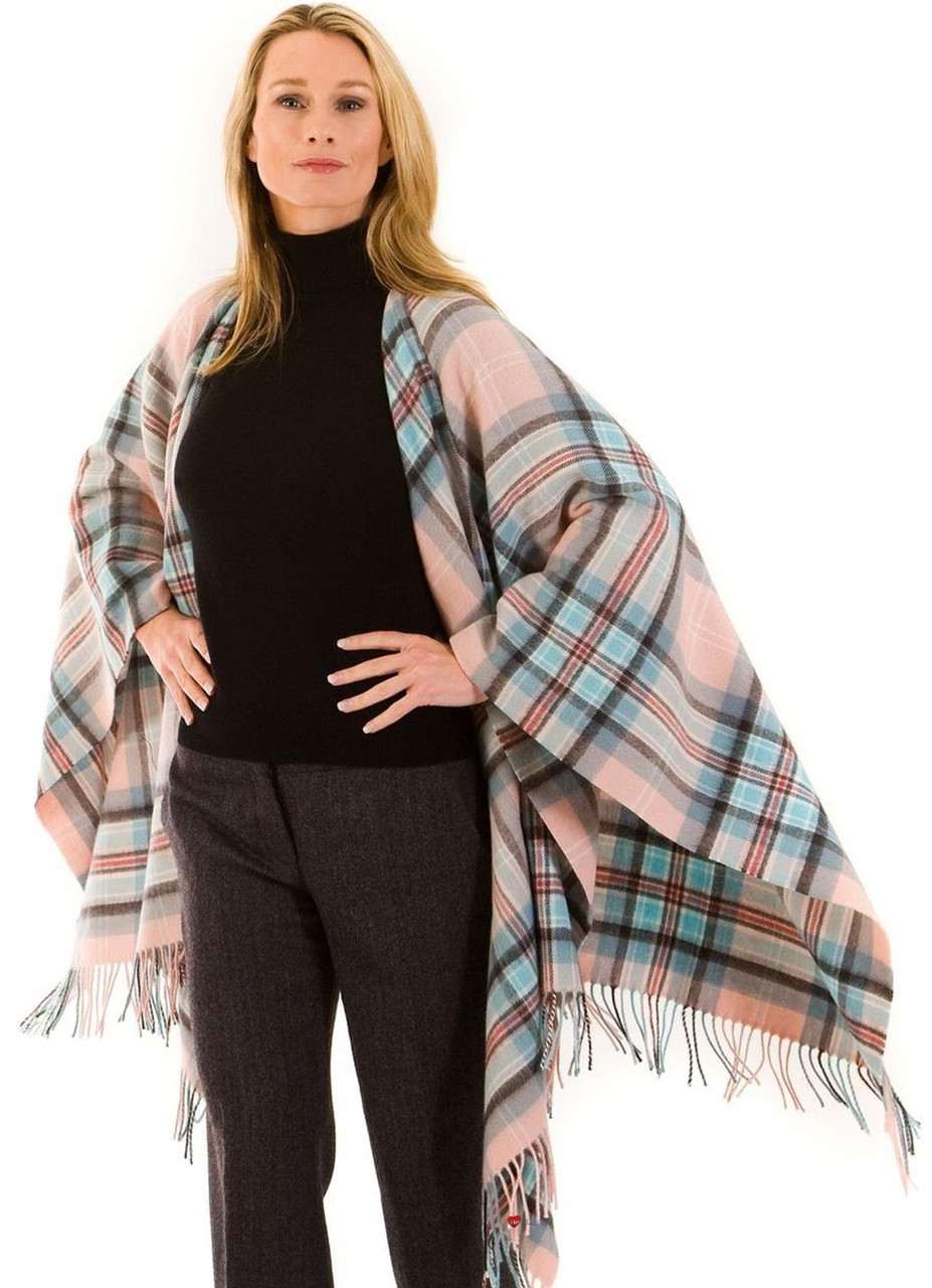 Diana Rose Tartan Plaid Luxury Ladies Lambswool Shawl Wrap