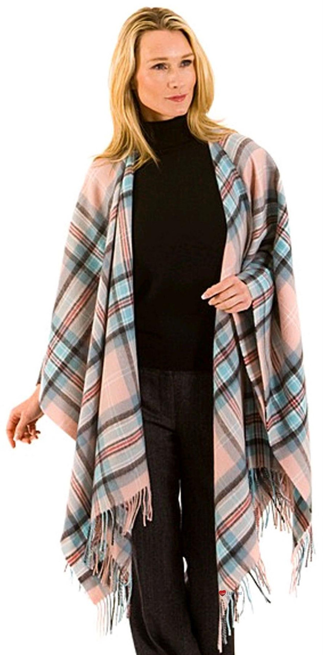 Diana Rose Tartan Plaid Luxury Ladies Lambswool Shawl Wrap