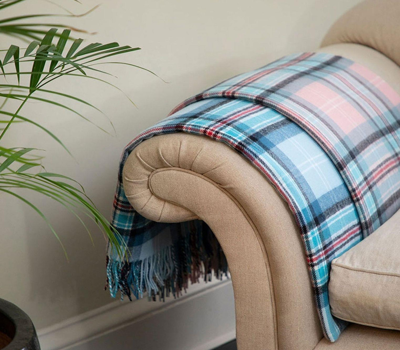 Luxury Tartan Soft Lambswool Plaid Throw Blanket Princess Diana Memorial Blanket Rug