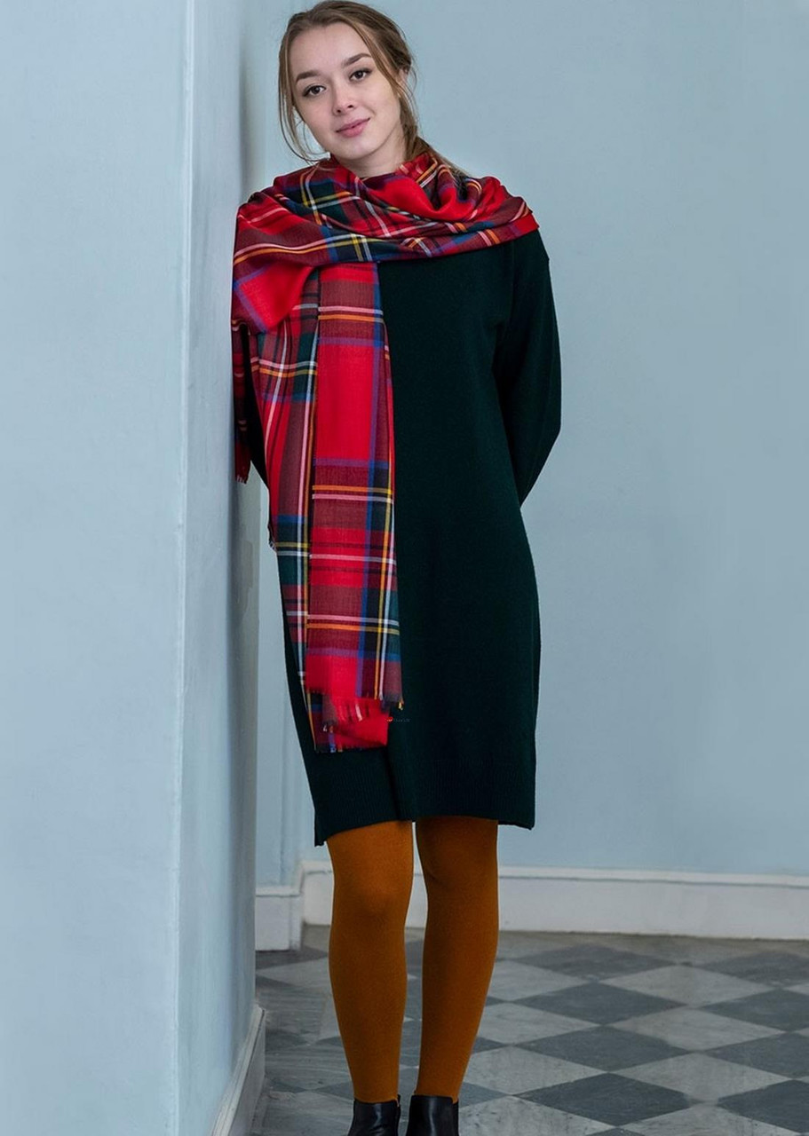 Extra Fine Merino Shawl Stewart Royal Modern 70 x 200cm