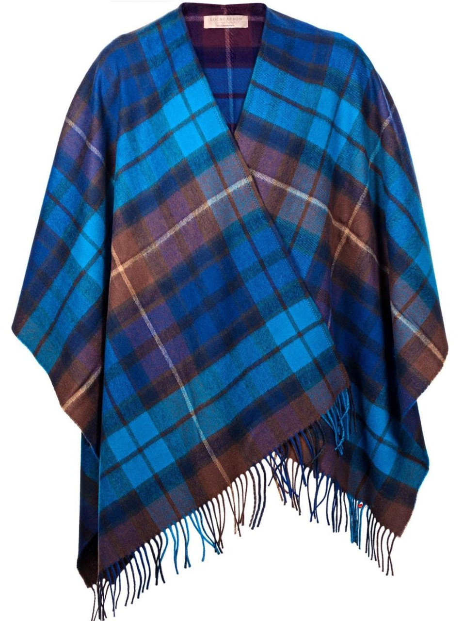 Ladies Shawl Cape Lambswool Buchanan Blue Tartan Made To Order