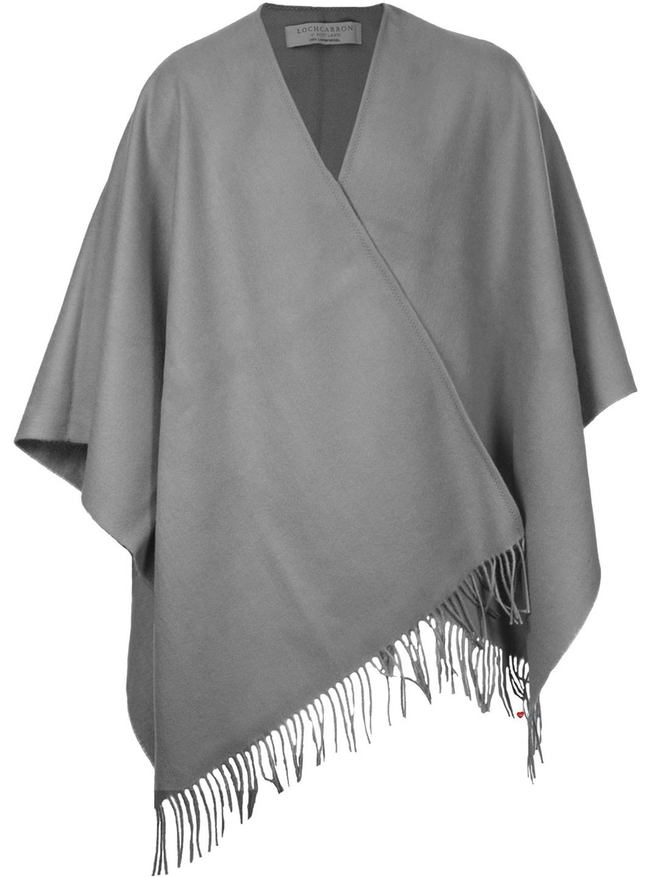 Ladies Shawl Cape Lambswool Steel Charcoal Grey Tartan Made To Order